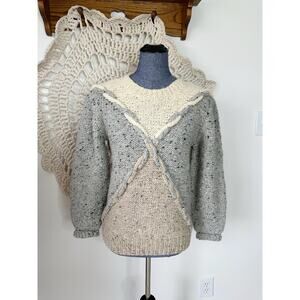 Gaeltarra Vintage Aran Irish Wool Cable Knit Sweater Size Small